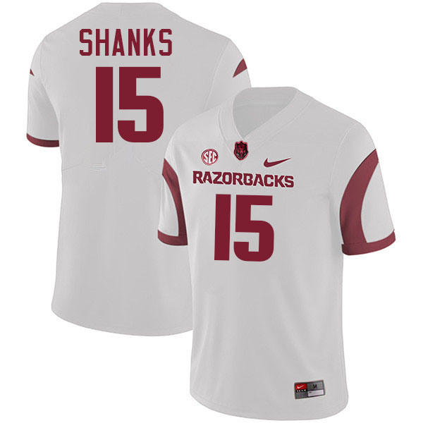#15 Kam Shanks Arkansas Jersey,Arkansas Razorbacks College Football Jerseys Stitched-Retro White  #15 Kam Shanks Arkansas Jersey,Arkansas Razorbacks College Football Jerseys Stitched-Retro White